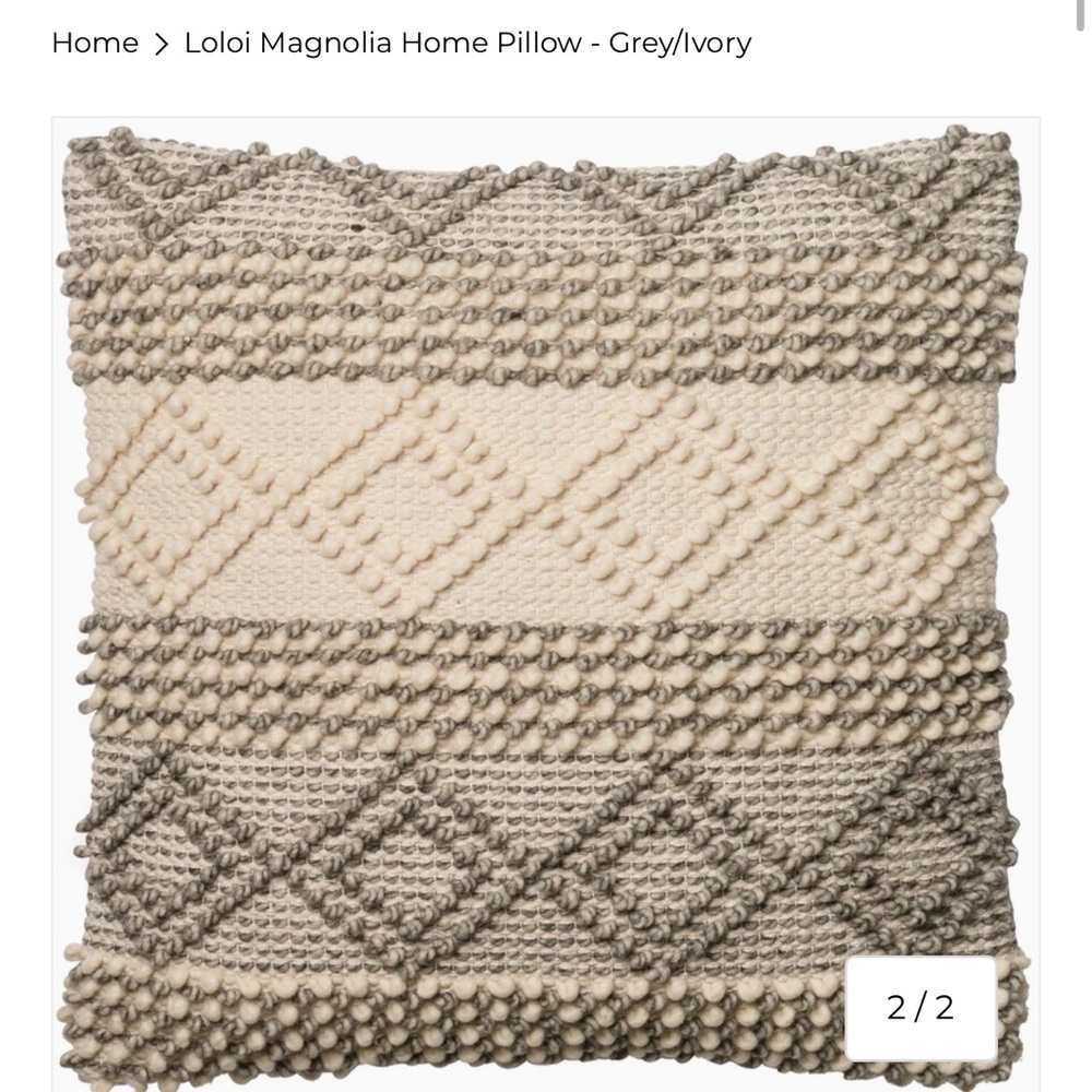Loloi Magnolia Home Pillow - Set of 2 Cover with Polyester Insert